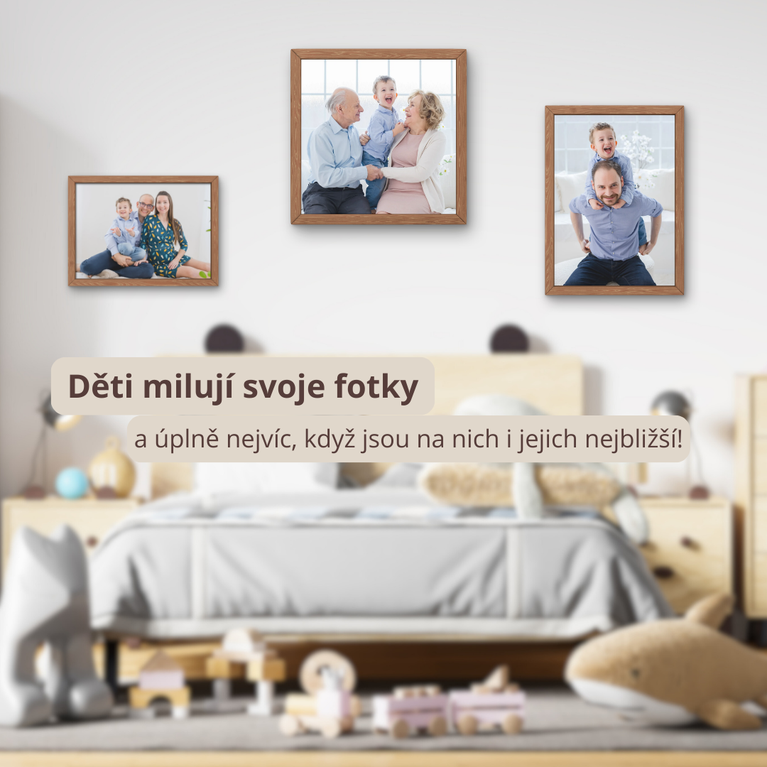Pár fotek do pokojíčku a máte vzpomínky „na očích“ každý den. Pokud chcete inspiraci na další varianty, mrkněte na fotoprodukty.